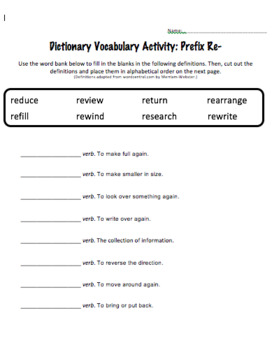 prefix worksheets un dis re dictionary worksheet entries
