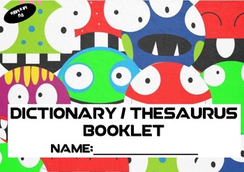 Preview of Dictionary and Thesaurus Student Booklet