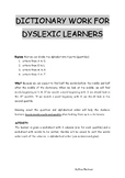Dictionary work for dyslexic learners