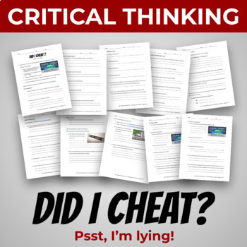 Critical Thinking Worksheets: Did I Cheat Psst I'm Lying Challenge - HANDOUTS