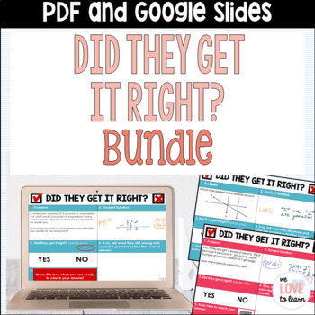 Preview of Did They Get It Right? - BUNDLE 4 Digital Math Activities