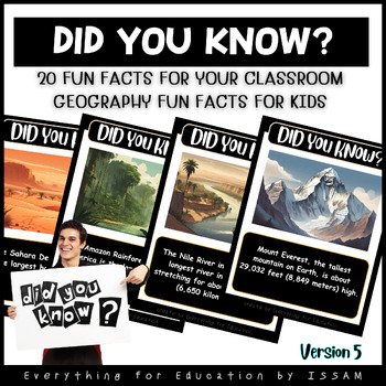 Preview of Did You Know? 20 Fun Facts For Your Classroom V5 {Geography Fun Facts For Kids}