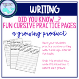Did You Know...?- Cursive Writing Practice