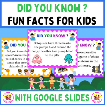 Preview of Did You Know ? Facts Fun Facts for Kids Printable Cards and Google Slides.