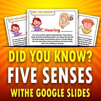 Preview of Did You Know? Five senses, Fun Facts, The Human Senses System,With Google Slides