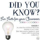Did You Know? Fun Facts For Your Classroom