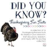 Did You Know? Fun Facts For Your Classroom {Thanksgiving}