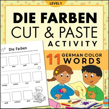 Preview of Die Farben Magazine Cut and Paste Worksheet