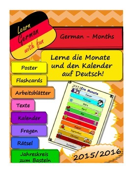 Preview of Die Monate auf Deutsch -German: Months and calendar