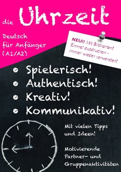 Preview of Die Uhrzeit - Deutsch für Anfänger; Telling the time German, 20 pages! worksheet