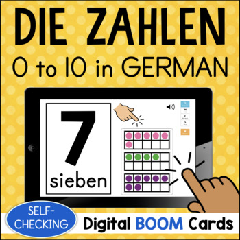Preview of Die Zahlen 0-10 GERMAN Numbers Digital BOOM Cards Distance Learning