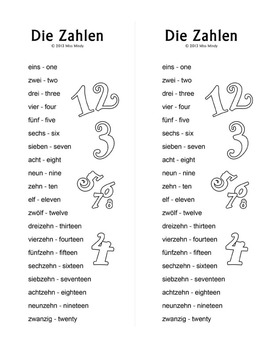 Die Zahlen - German Numbers 1-20 Crossword Puzzle Worksheet by Miss Mindy