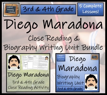 Preview of Diego Maradona Close Reading & Biography Bundle | 3rd Grade & 4th Grade