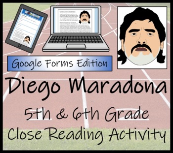 Preview of Diego Maradona Close Reading Activity Digital & Print | 5th Grade & 6th Grade