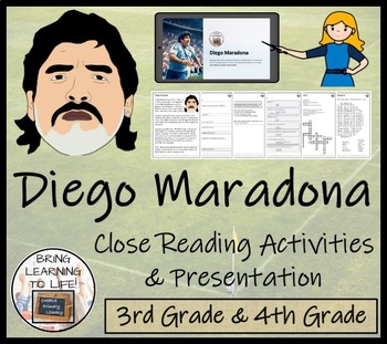 Preview of Diego Maradona Close Reading Comprehension Activity | 3rd Grade & 4th Grade