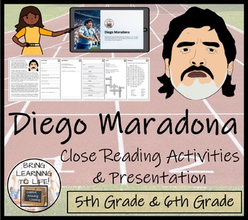 Preview of Diego Maradona Close Reading Comprehension Activity | 5th Grade & 6th Grade