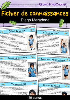 Preview of Diego Maradona - Fichier de connaissances - Personnages célèbres (français)