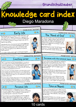 Preview of Diego Maradona - Knowledge card index - Famous personalities (English)