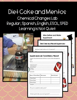 Preview of Diet Coke and Mentos Lab (Chemical Changes) (English, Spanish, SPED)