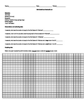 Preview of Diet Coke and Mentos lab sheet