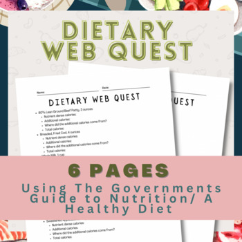 Preview of Dietary Nutrition and Healthy Eating Web Quest