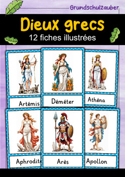Preview of Dieux grecs en images - 12 cartes illustrées (Français)