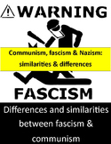Differences Between fascism & communism graphic organizer
