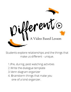 Preview of Different - A Video Lesson about differences, disabilities