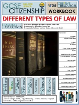 Preview of Different Types of Law Work Booklet