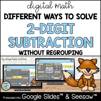 Preview of Different Ways to Solve 2 Digit Subtraction for Google Slides™ Seesaw™