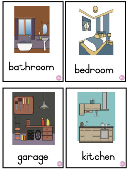 Different bedrooms in the house flash cards by Designing minds xx