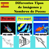 Diferentes Tipos de imágenes y Nombres de Peces: Flashcard