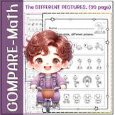 COMPARE the DIFFERENT PICTURES. (Worksheets for kids)