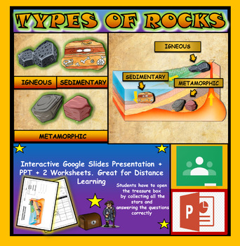 Preview of Different types of rocks: Interactive Google Slides + PPT + 2 Worksheets