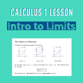Preview of Introduction to Limits - Differential Calculus 1 Lesson Notes