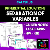 Differential Equations Separation of Variables Activity Notes