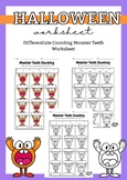 Differentiate Counting Monster Teeth Worksheet