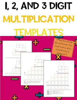 Preview of Differentiated 1,2,3-Digit Multiplication Template [Print out or digital option]