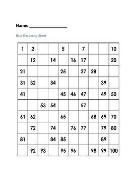 Differentiated 100's Chart Recording Sheets by The Creative Critter