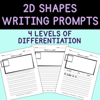 Preview of Differentiated 2D Shapes Math Writing Prompts