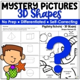 Differentiated 3D Shapes Worksheets Mystery Pictures