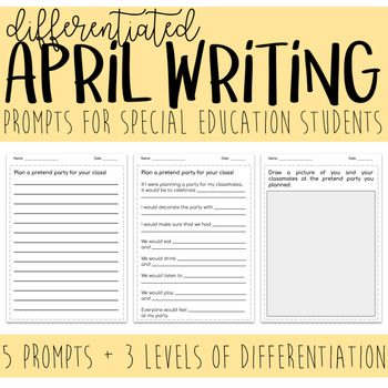 Preview of Differentiated APRIL Writing Prompts