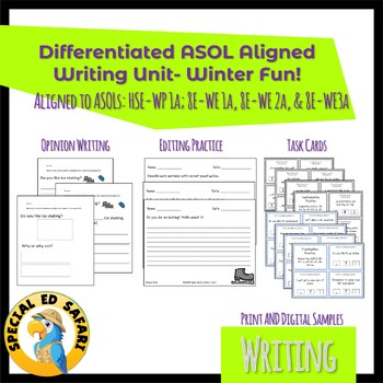 Preview of Differentiated ASOL-Aligned Writing Unit- Winter Fun!  VAAP/SPED