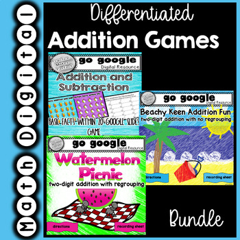 Preview of Distance Learning Differentiated Addition Games Digital Resource