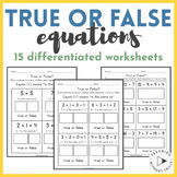 True or False Equations | Differentiated Worksheets | Mean