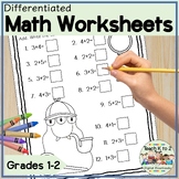 Differentiated Addition and Subtraction Math Worksheets fo