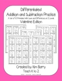 Differentiated Addition and Subtraction Practice- Valentine Bears
