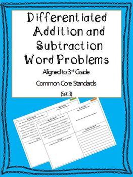 Preview of Differentiated Addition and Subtraction Word Problems 3rd Grade (Set 3)