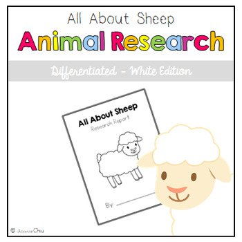Preview of Differentiated Animal Research Journal: All About Sheep - White Color Theme