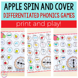 Differentiated Apple Spin and Cover Literacy Activities